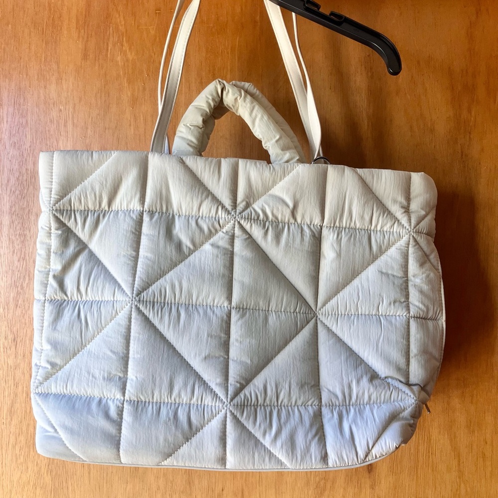 A New Day Cream Quilted Tote Bag